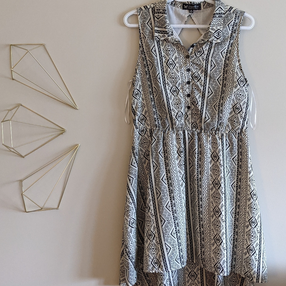 High low button up dress